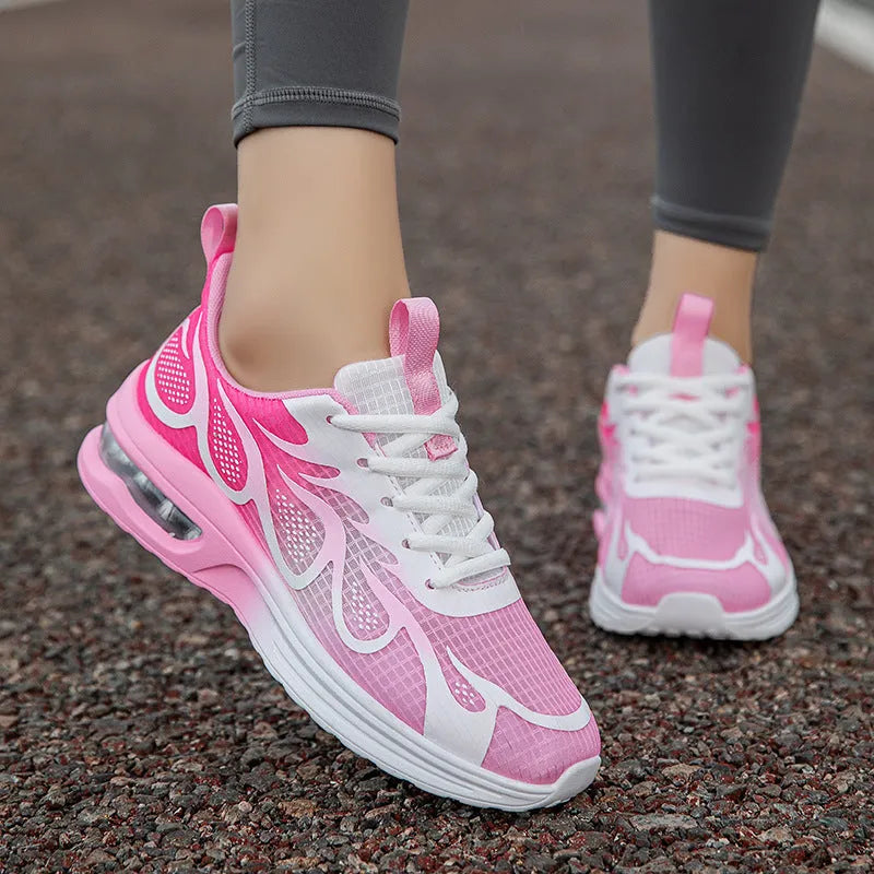 Women's mesh casual sneakers in three colours with PU sole construction