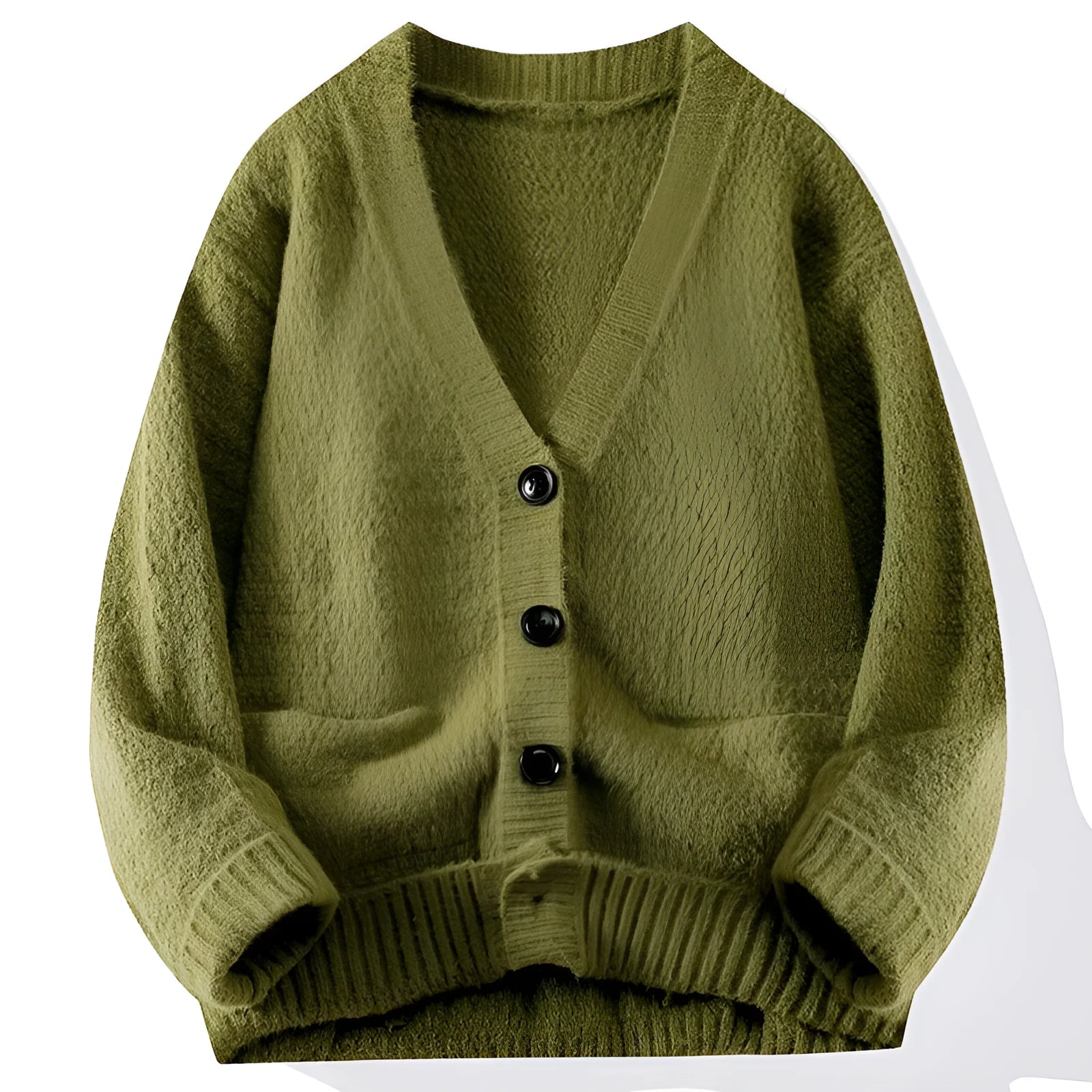 Men's knitted bottoming shirt loose pullover thickened long sleeve in gray for spring autumn daily wear polyester fibre