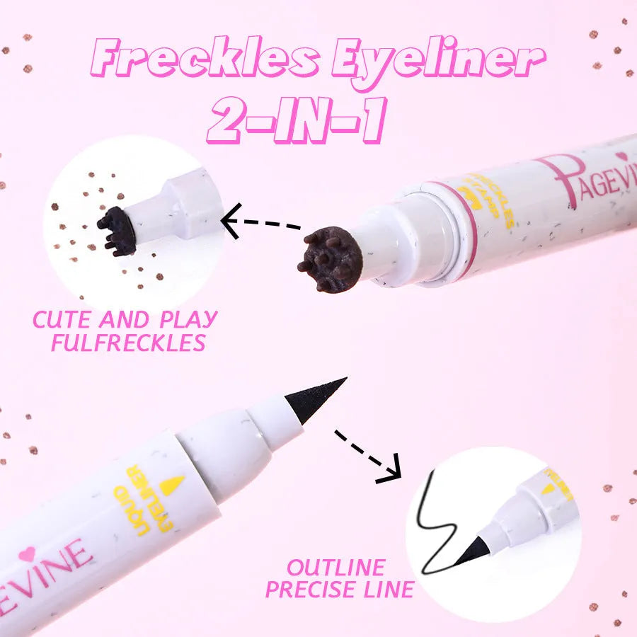 Women's double-headed brown liquid eyeliner with fleck removal pen, standard size, four style options