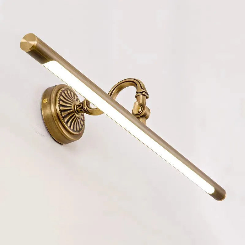 All copper bathroom mirror front lamp with acrylic anti-fog cover and 12W LED strip, 750mm size