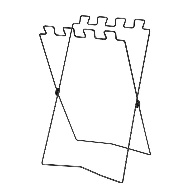 Stainless steel camping garbage bag bracket in Korean style design shown in black colour