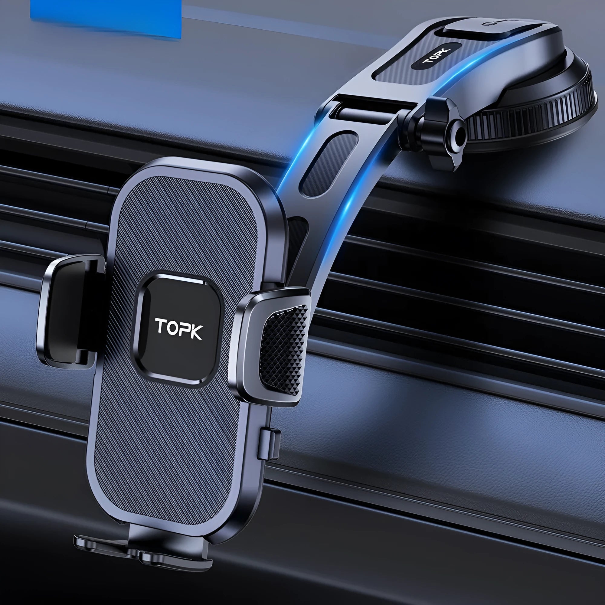 Car rotating air outlet phone holder with hook for universal mobile phone and navigator mounting
