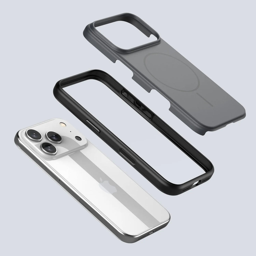 Frosted matte magnetic protective case for iPhone 17 series in Desert Gold colour.
