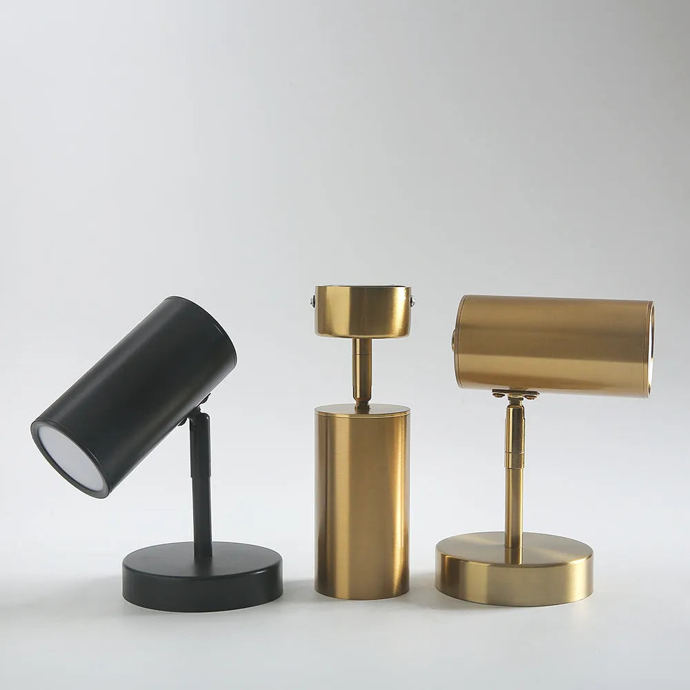 Gold minimalist Nordic wall lamp for bedside or study use, compact metal design, 220V rated