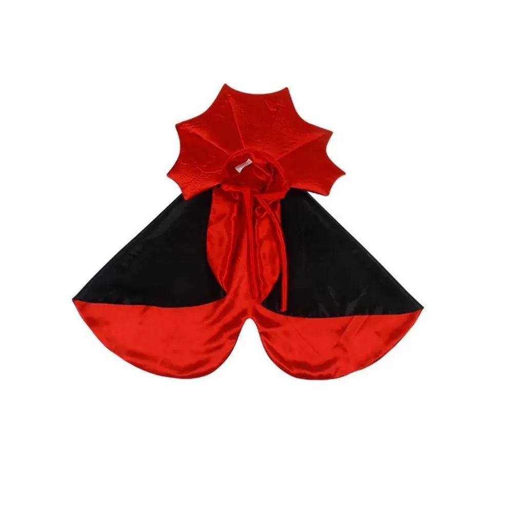 Halloween vampire cloak costume for small pets in three sizes with back length measurements