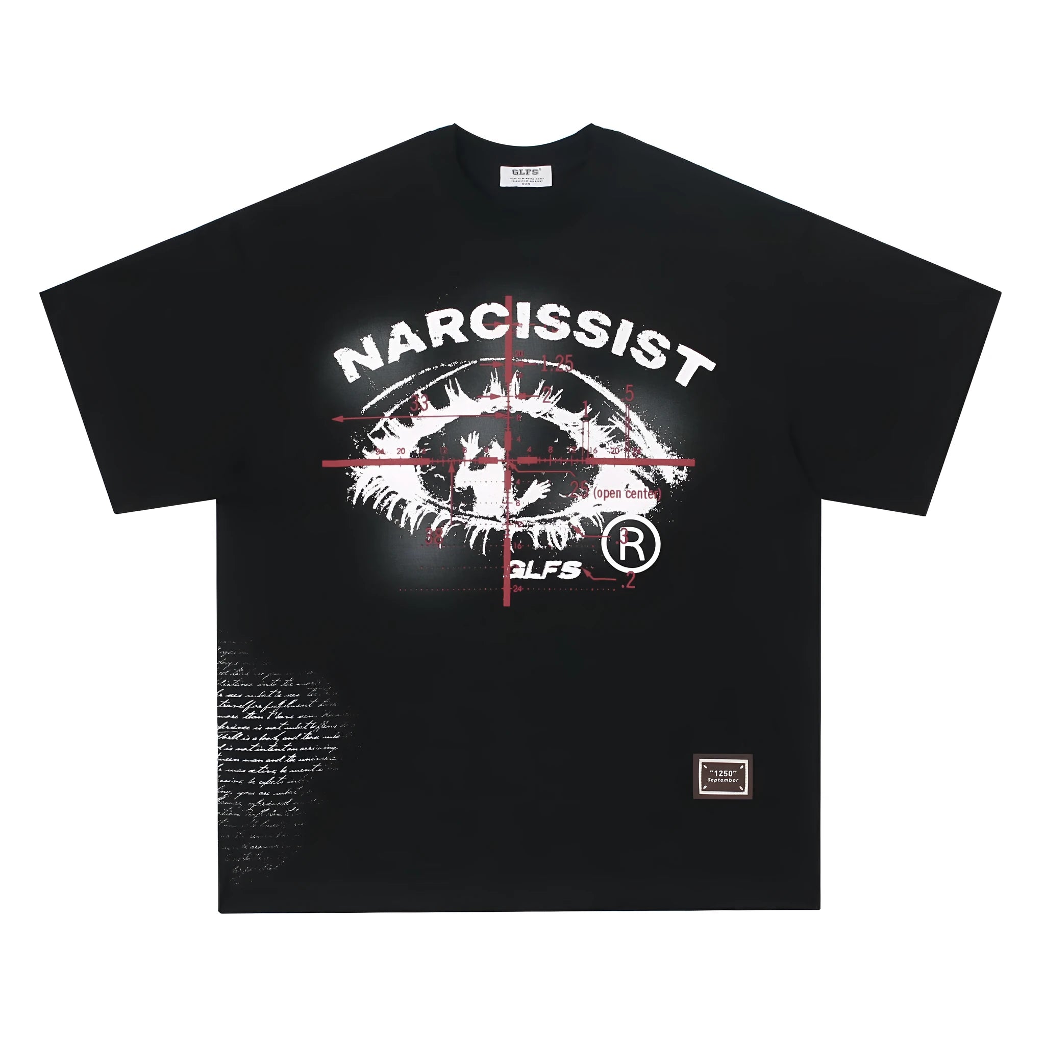 American retro hip hop gothic T-shirt with printed letters in pure cotton