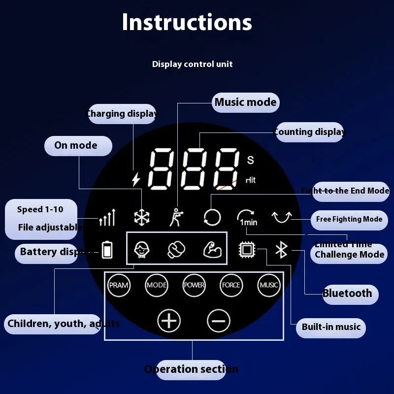 Electronic boxing wall target with music system mounted on wall for home training