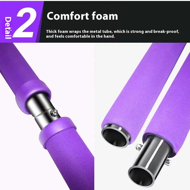 Fitness hip training pulling rope with adjustable resistance settings in purple bubble bag packaging