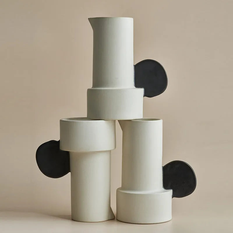 Fashion Simple Home medium ceramic vase in misty moon colour on a tabletop