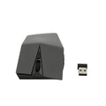 Wireless invisible mouse in gold colour beside laptop with USB receiver