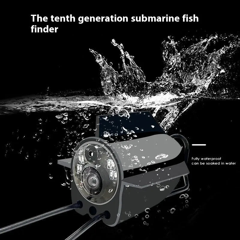 Fish finder underwater camera with 4.3-inch screen showing HD underwater visuals and temperature display