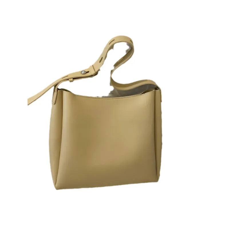 Women's large PU leather shoulder bag set with small bag in five colours white black khaki dark brown brown