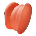 Grey and orange head restraint and lumbar support pillows for car seats.