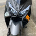 Pair of yellow LED cornering lamps for Tianying TS150 motorcycle retrofit installation.