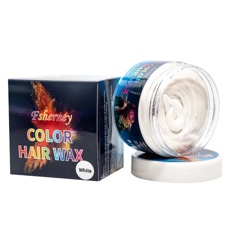120g pot of hair styling clay for strong hold and temporary colour in various shades.