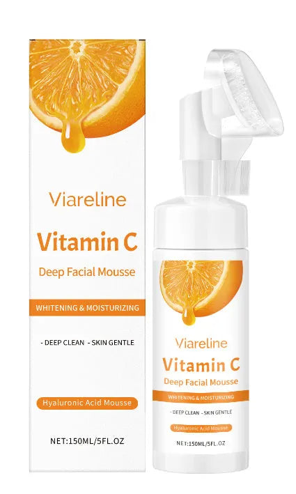 Vitamin C Brightening Cleansing Mousse in 150ml pump bottle with hyaluronic acid and aloe extract