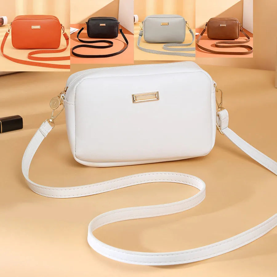 Women's PU shoulder bag with three-dimensional pocket design in urban simplicity style