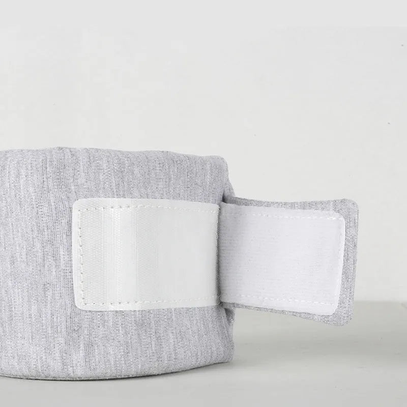 Soft fabric cat recovery collar in grey colour showing adjustable design for neck support