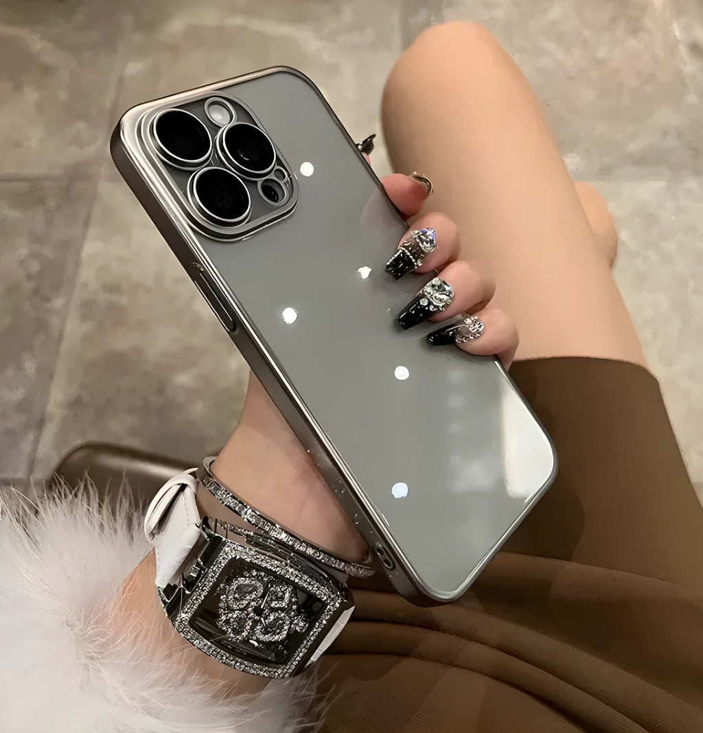 Electroplated frosted edge phone case for iPhone, PC material, anti-fall, anti-fingerprint, original machine gray colour