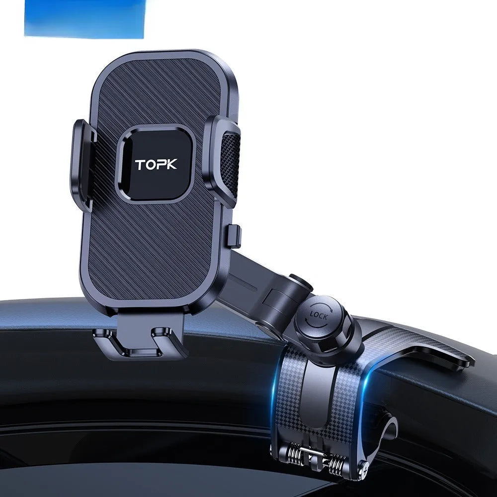 Car rotating air outlet phone holder with hook for universal mobile phone and navigator mounting