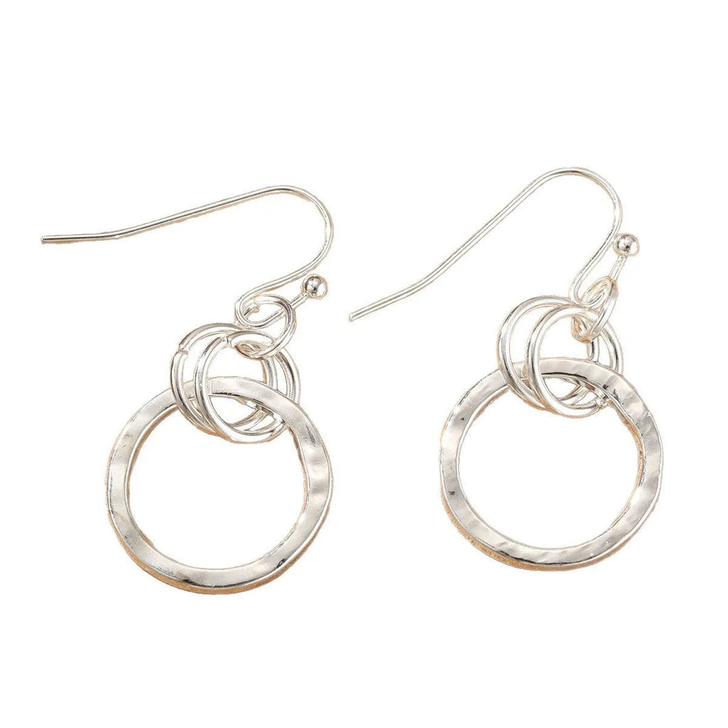 Round ring earrings retro minimalist geometric shape silver electroplated zinc alloy