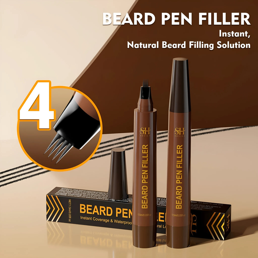 Men's sweatproof waterproof eyebrow pencil for beard and hairline filling in black and dark brown
