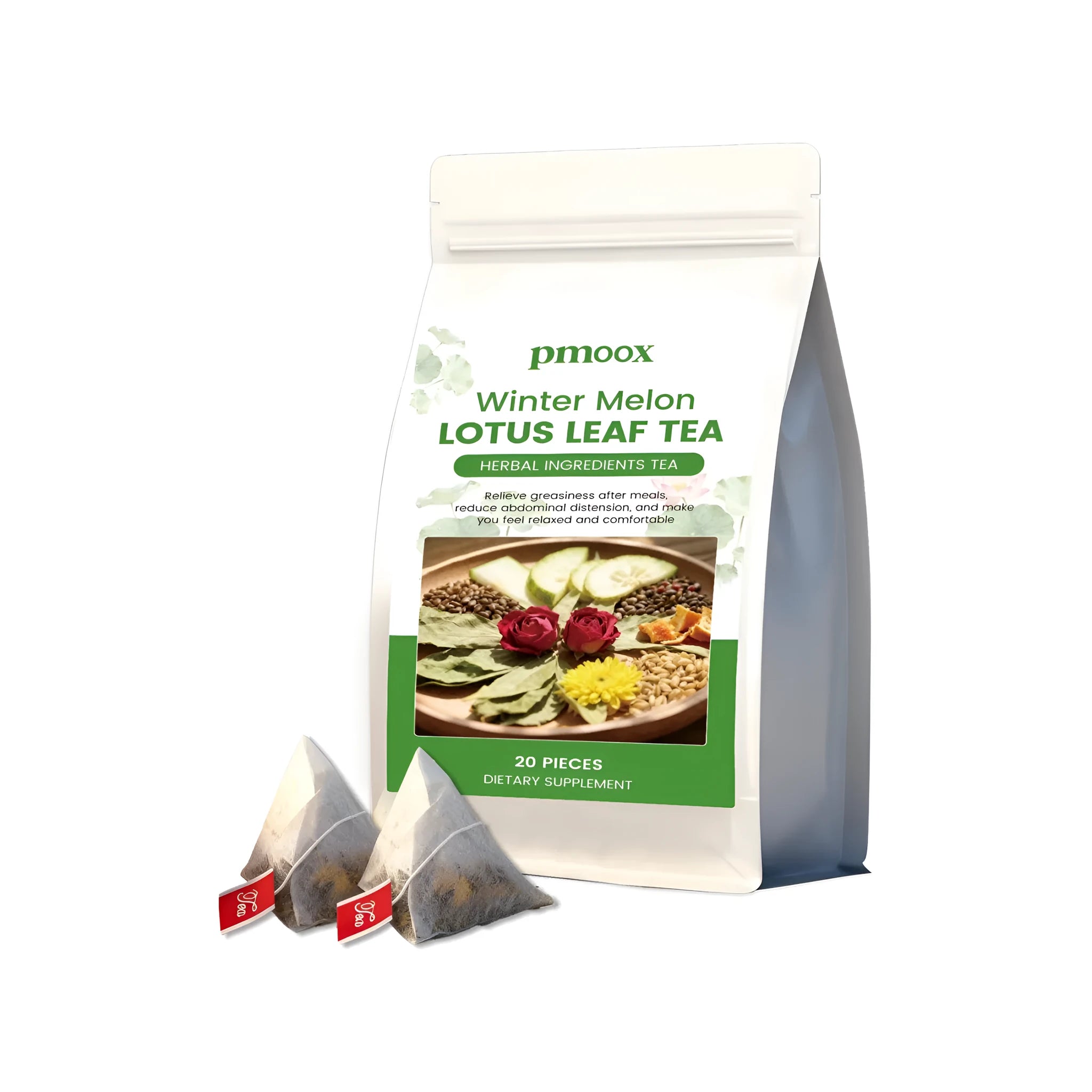 Winter Melon Lotus Leaf Tea bag pack of 20 with herbal ingredients cassia seed lotus leaf and orange peel