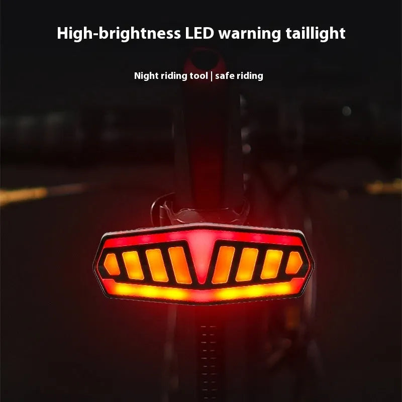 Remote control bicycle steering taillight with ABS waterproof housing showing multiple lighting modes