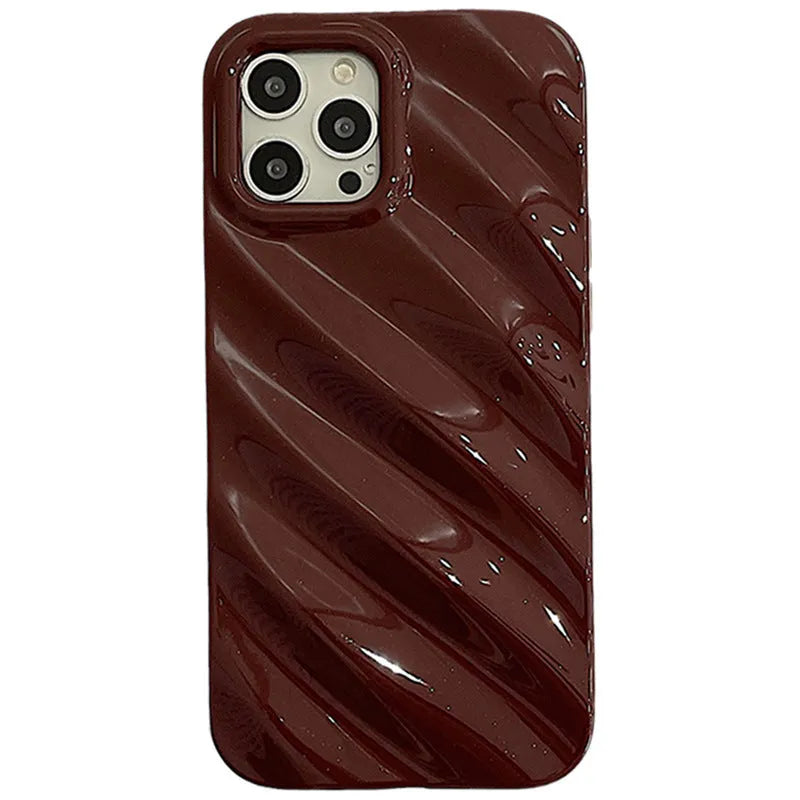 Nordic style silicone iPhone case with laser decoration in black, coffee, silver, or white colour options