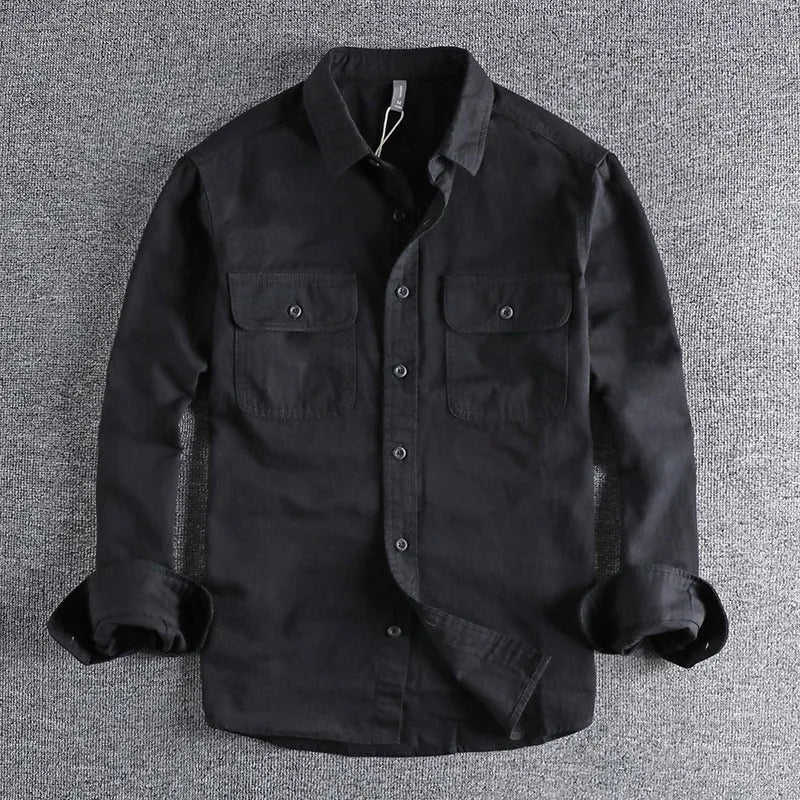 Design Sense men's loose fitting long sleeve cardigan style shirt in polyester fibre