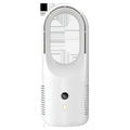X28 Vaneless bladeless desktop fan with USB port and LED display on a desk