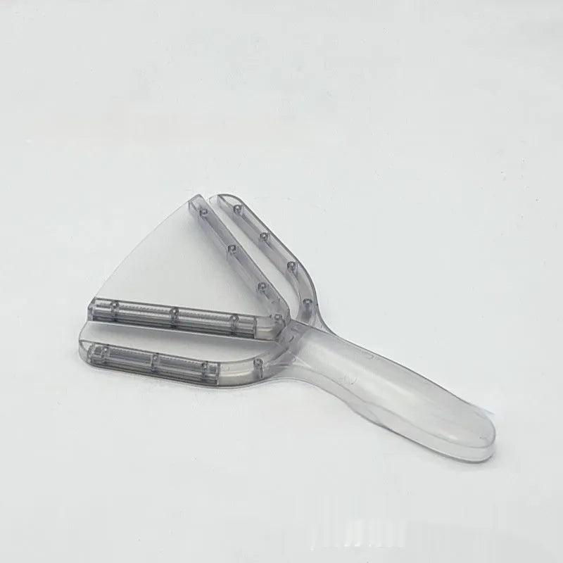 Adjustable telescopic can opener and bottle opener tool in red plastic with non-slip handle.