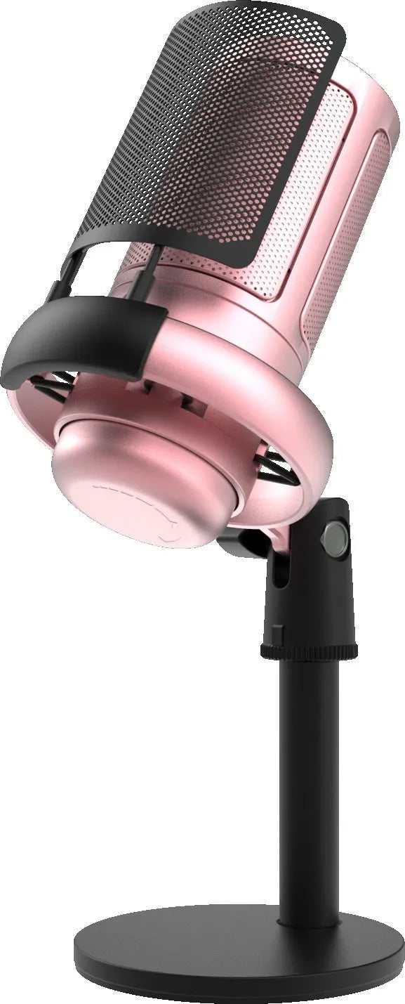 RGB condenser microphone with USB cable in black, white, or pink colour for streaming