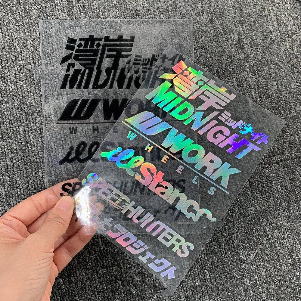 16cm by 11cm PET motorcycle reflective bumper sticker with seven colour options