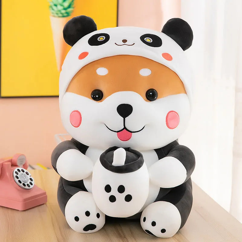 65cm mascot plush toy cartoon doll in black with anime pattern