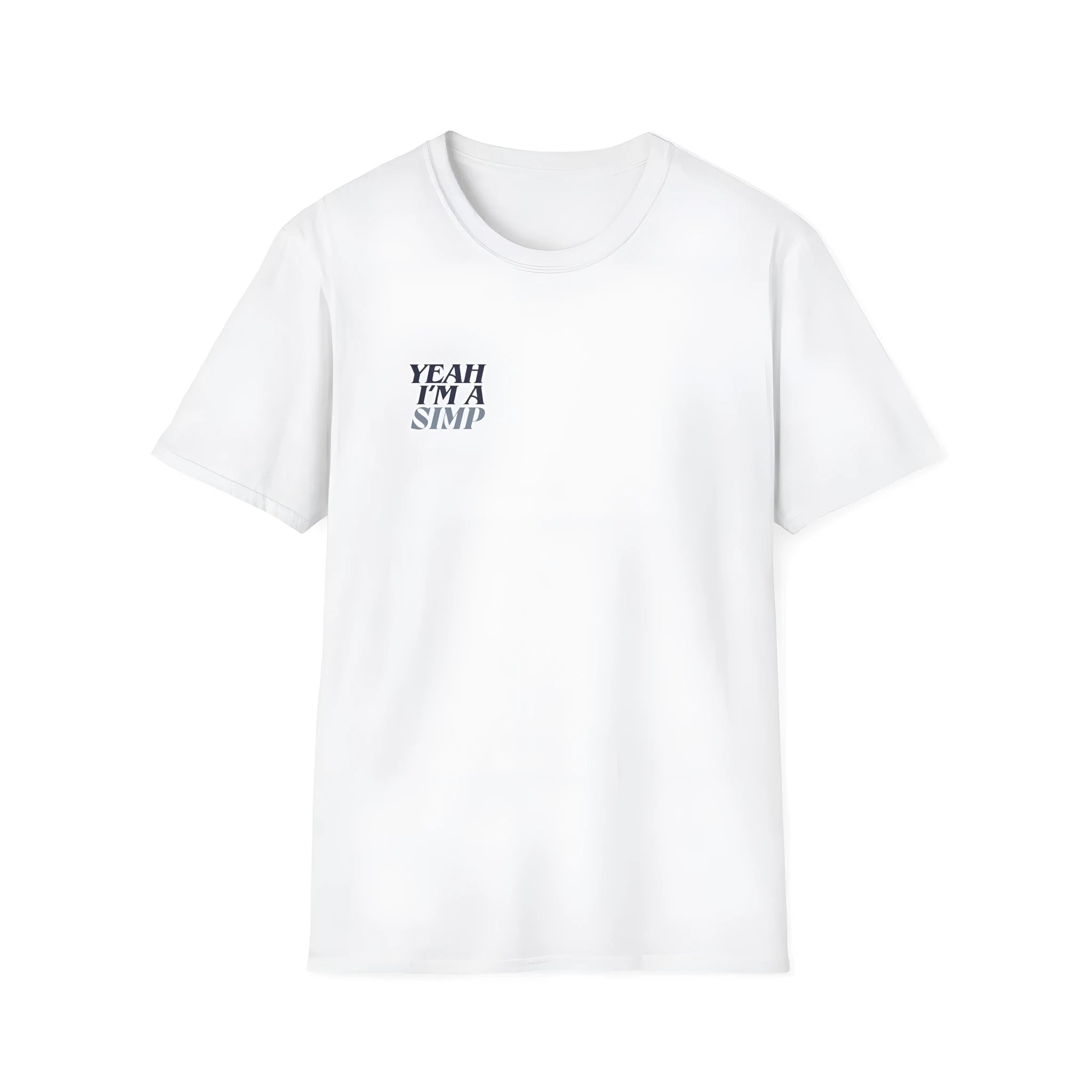 White summer loose short sleeves T-shirt with round neck for men and women on plain background