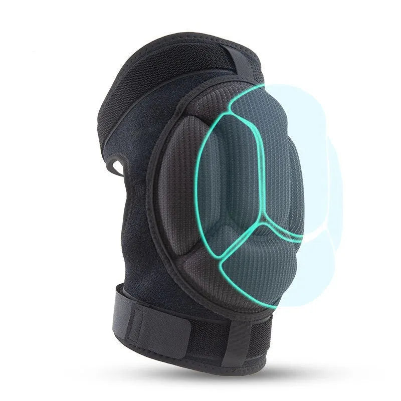 Black non-slip knee pad made of nylon and EVA for basketball running and fitness