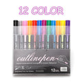 8 colour double line highlighter pen set with plastic barrel in PET gift box