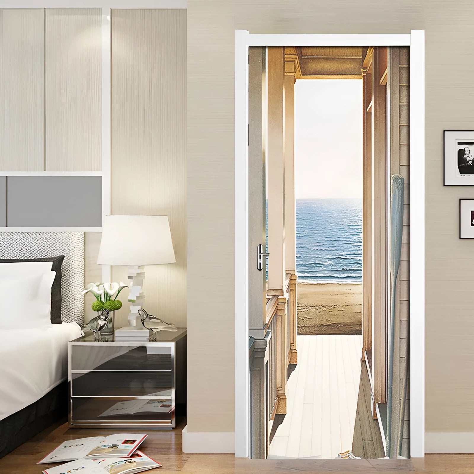 3D wall mural PVC self-adhesive door sticker 77x200cm American landscape pattern for home decor