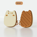 Pet sponge silicone comb for cats, 10 x 11.5cm, solid colour brown