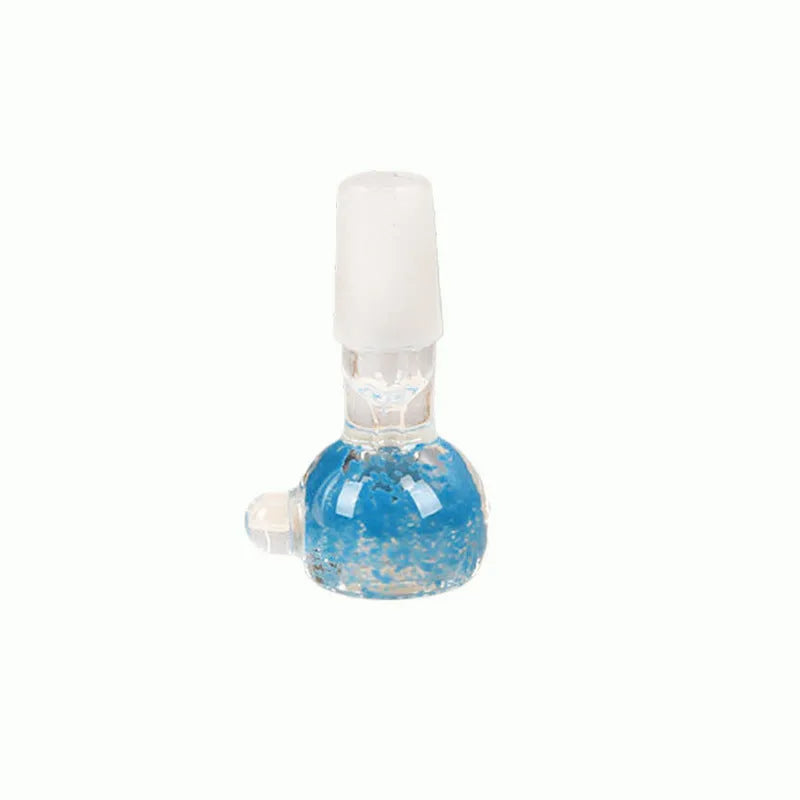 7cm coloured glass tobacco pipe with trumpet-shaped geometry in blue, green, red, or yellow