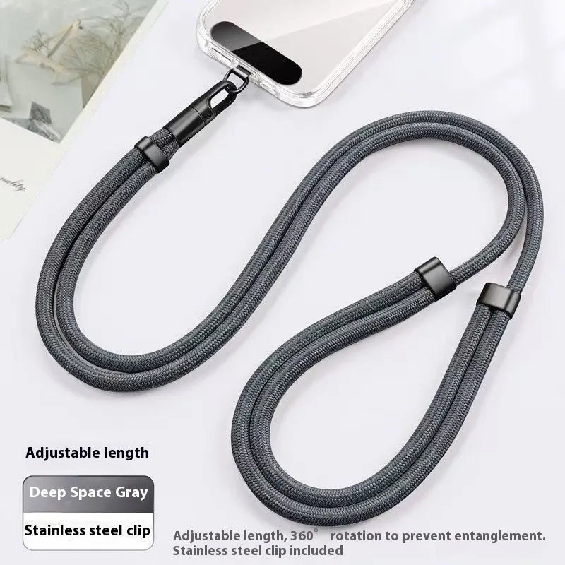 Adjustable short polyester mobile phone lanyard with anti-theft clip in nine colours