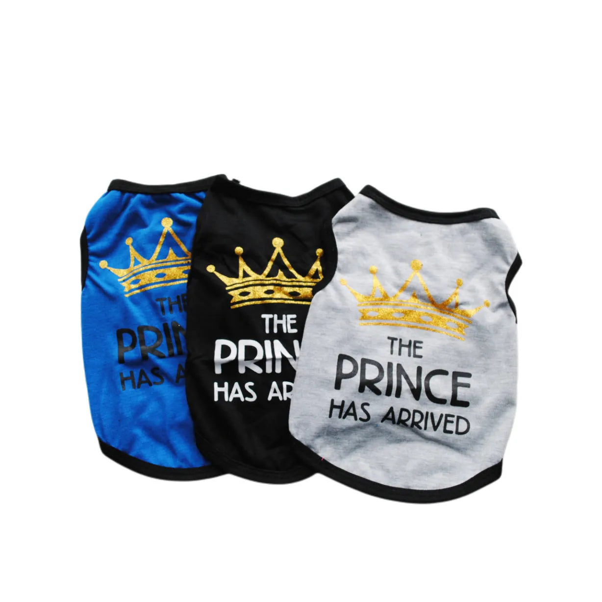 Lightweight cotton dog vest for puppies in a choice of six colours including blue and pink, shown on a small dog.