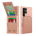 Samsung black PU TPU phone case with card slot and bracket on full cover drop-resistant design