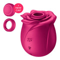 Red rose massager with sucking vibration function silicone ABS material manual control