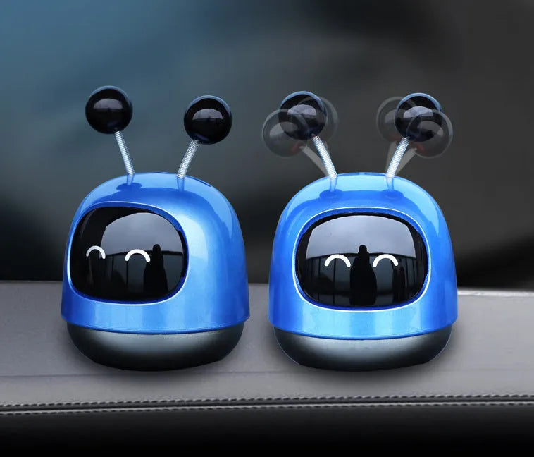 Robot-shaped car vent aromatherapy decoration with gel reservoir for fragrance diffusion