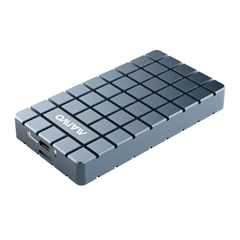 Aluminium USB4 hard disk box for solid state drives measuring 50×118×13mm