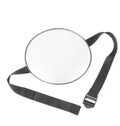 Black ABS baby safety rearview mirror with 17cm diameter and adjustable strap for car seat monitoring