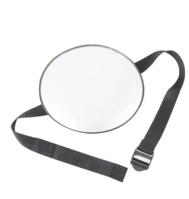 Black ABS baby safety rearview mirror with 17cm diameter and adjustable strap for car seat monitoring