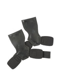 Black rubber weightlifting palm grips and assist belt set for barbell pulls.
